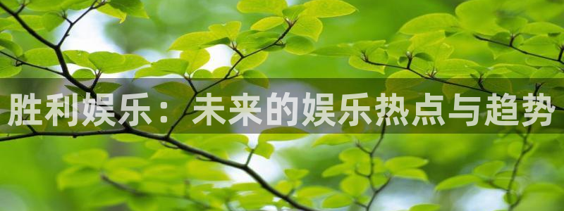门徒娱乐3代理：胜利娱乐：未来的娱乐热点与趋势